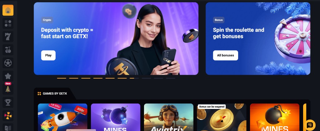 GetX Casino — sitio oficial con tragamonedas y bonos
